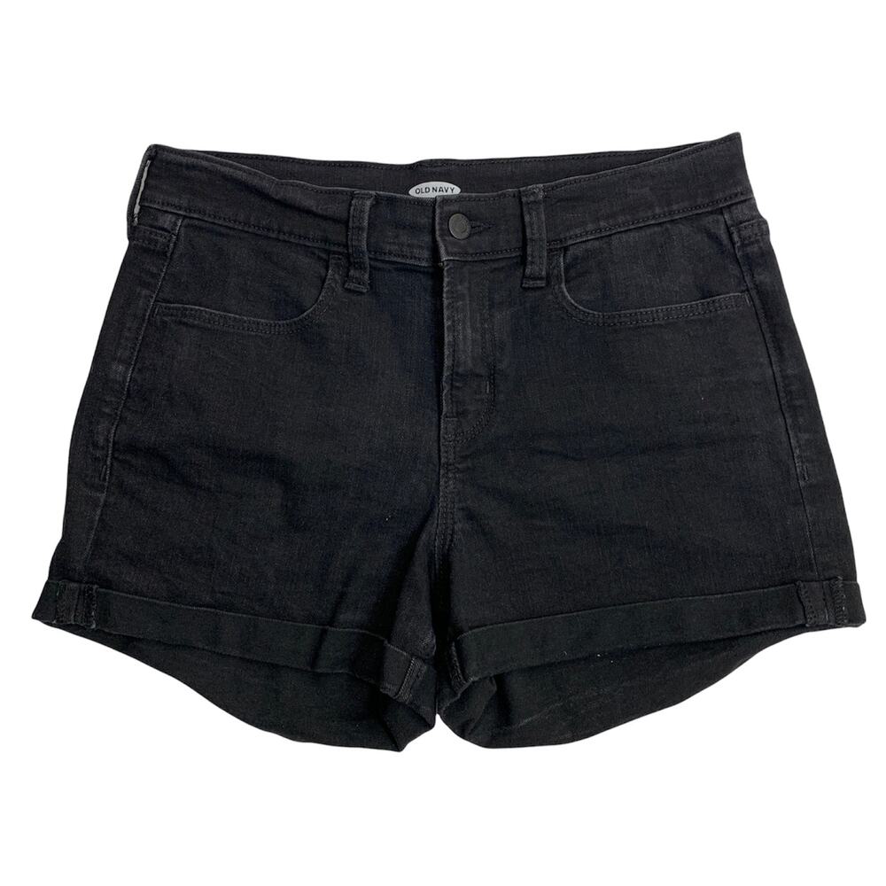OLD NAVY Black Low Rise Jean Shorts Size 8